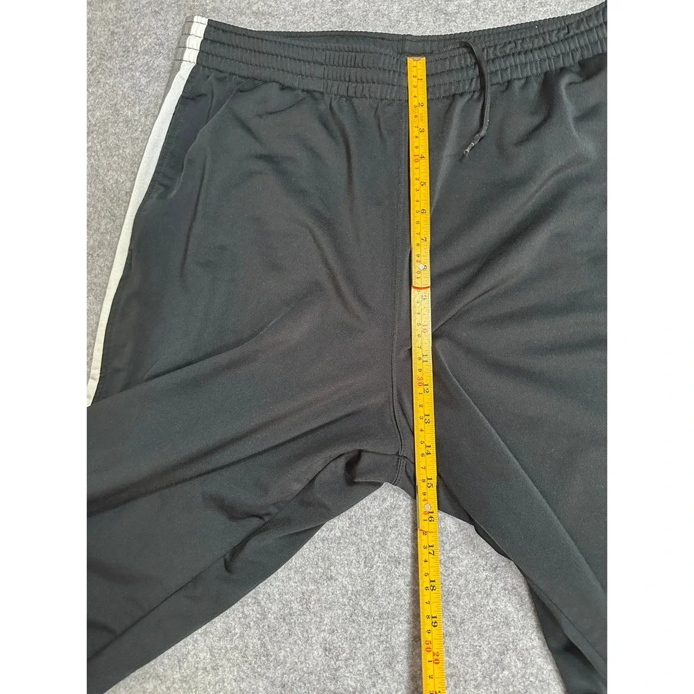Nike Side Stripe Track Pants XL Black White Side Zip Hem Polyester